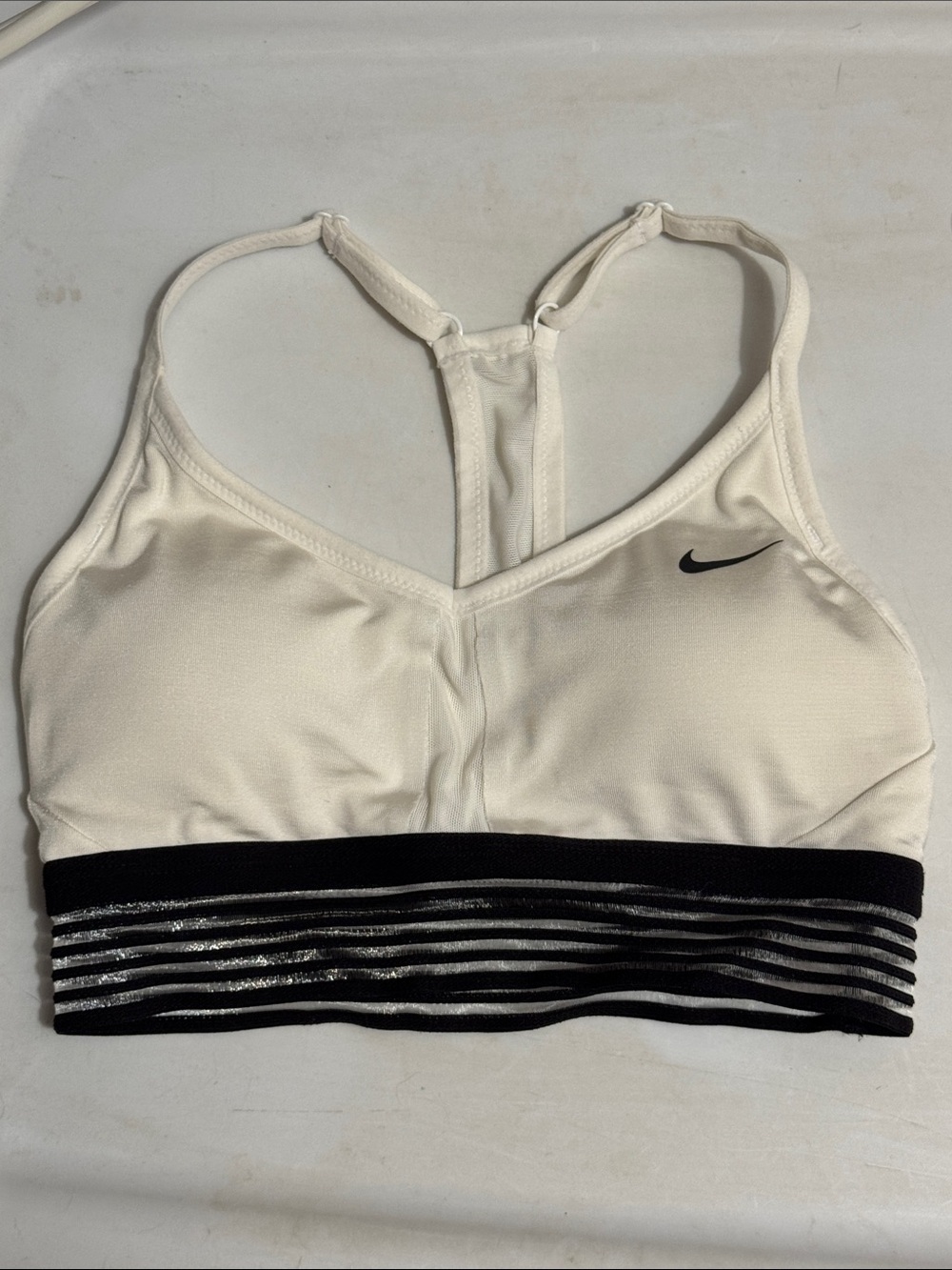 Nike Women's Dri-Fit Sports Bra with Black Striped Band size XS